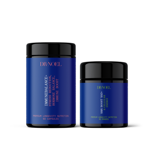 Dr. Noel Cellular Nutrition Bundle — NMN Sublingual 500mg and IMMUNEBALANCE+ physician-developed longevity supplement protocol for NAD+ synthesis and immune modulation | Cellular Longevity Protocol™