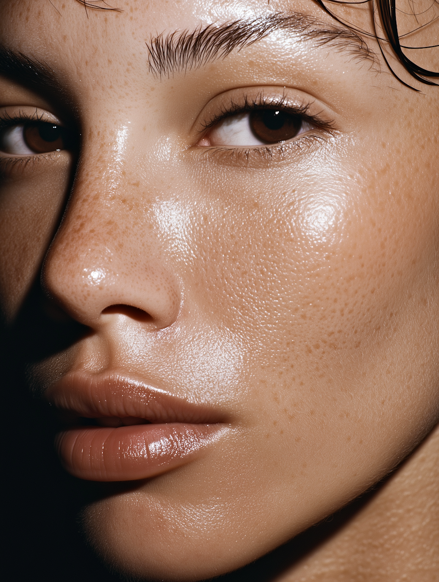 Women with glow skin